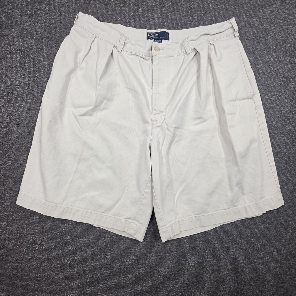 Vintage Polo Ralph Lauren Tyler shorts Beige Pleated Classic Chino Sz 38 Preppy